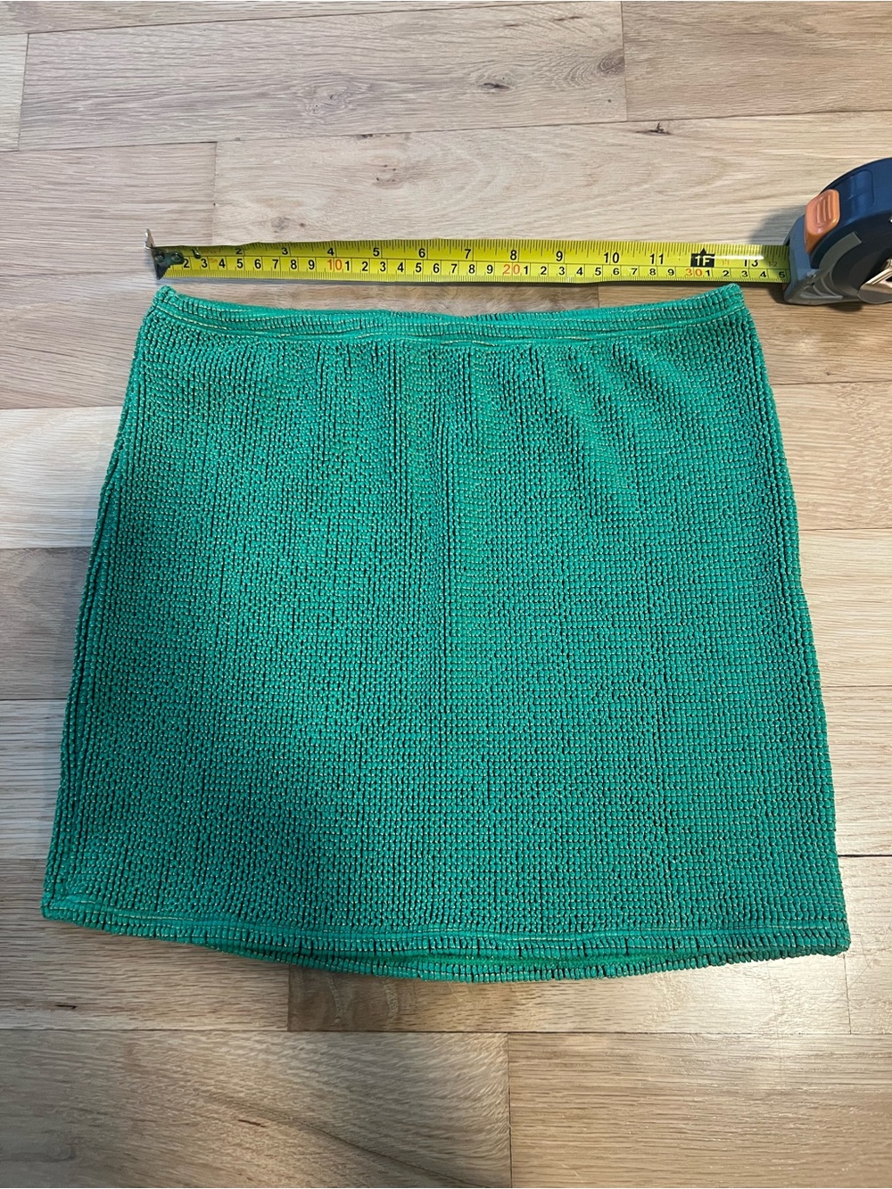 Good American Emerald Green Knit Mini Skirt